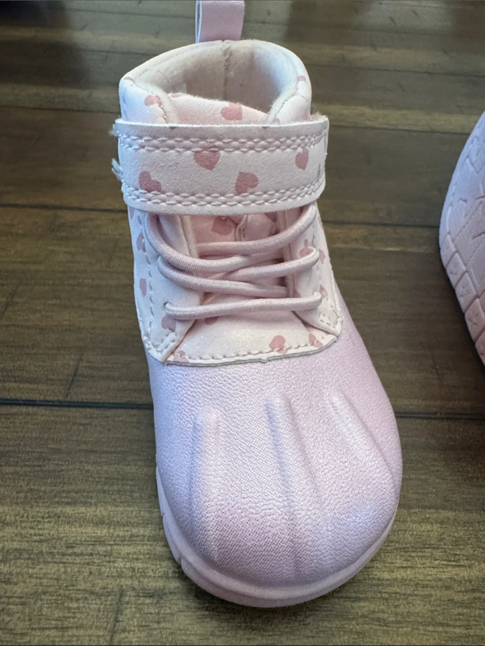 Carter’s Kids Pink Heart Rain Boots with Velcro Closure